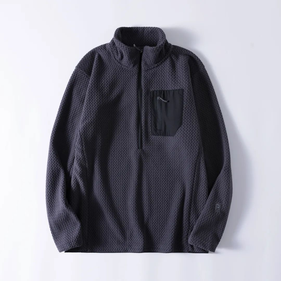 Outdoor Sport Hoodie - T-shirt con cappuccio e mezza zip