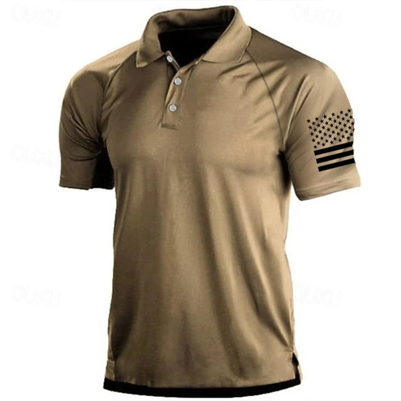 Outdoor Sport Usa - Polo con stampa 3D della bandiera